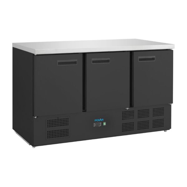 Polar G-Series Triple Door Counter Fridge Black 400Ltr - Image 6