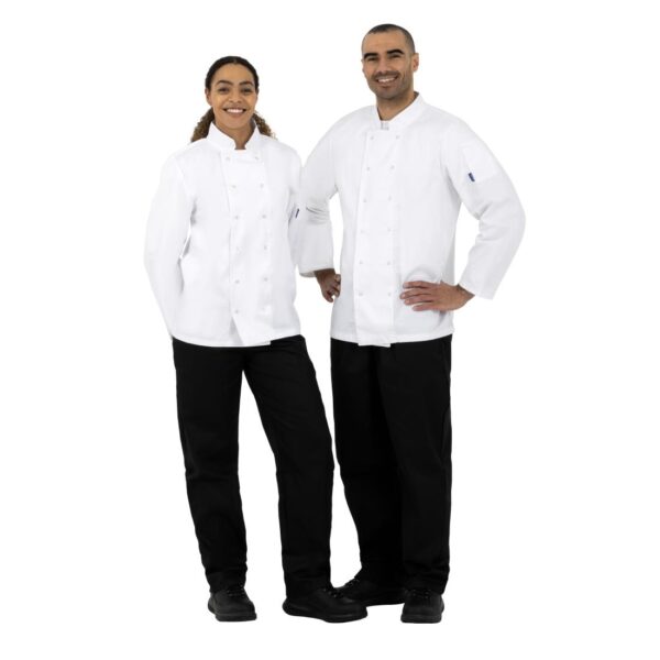 Whites Vegas Unisex Chefs Jacket Long Sleeve White S (5 Pack) - Image 4