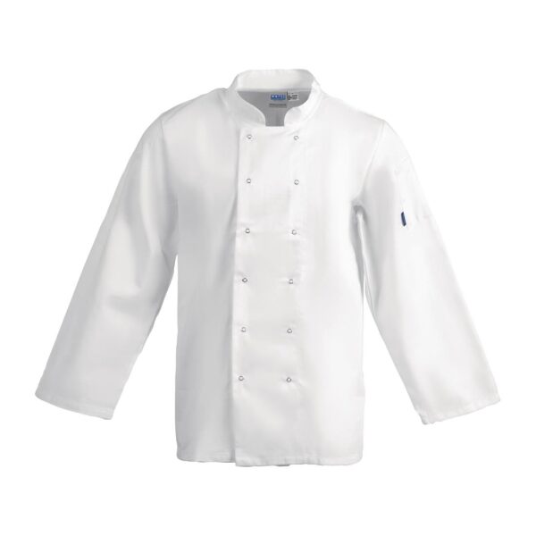 Whites Vegas Unisex Chefs Jacket Long Sleeve White S (5 Pack) - Image 2