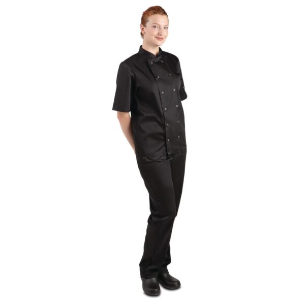 Whites Vegas Unisex Chefs Jacket Short Sleeve Black S (5 Pack) - Image 6