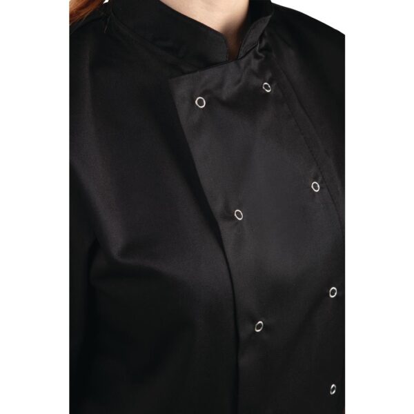 Whites Vegas Unisex Chefs Jacket Short Sleeve Black S (5 Pack) - Image 7