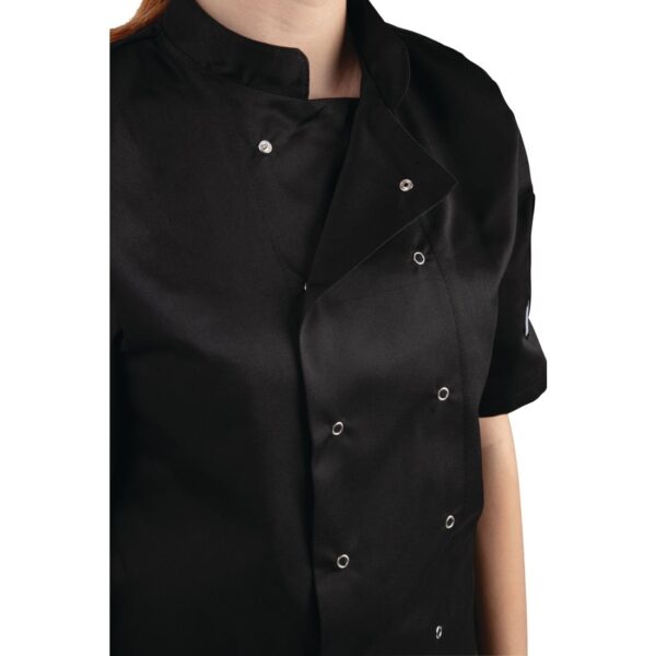 Whites Vegas Unisex Chefs Jacket Short Sleeve Black S (5 Pack) - Image 8