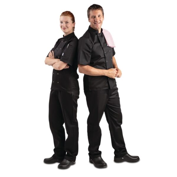 Whites Vegas Unisex Chefs Jacket Short Sleeve Black S (5 Pack) - Image 10