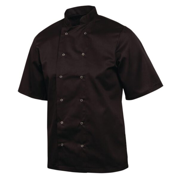 Whites Vegas Unisex Chefs Jacket Short Sleeve Black S (5 Pack) - Image 11