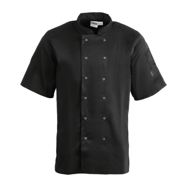 Whites Vegas Unisex Chefs Jacket Short Sleeve Black S (5 Pack) - Image 12