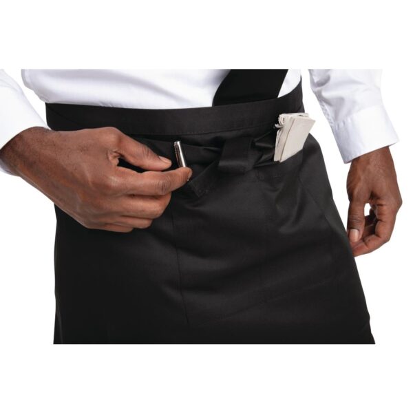 Whites Short Bistro Apron Black (5 Pack) - Image 3