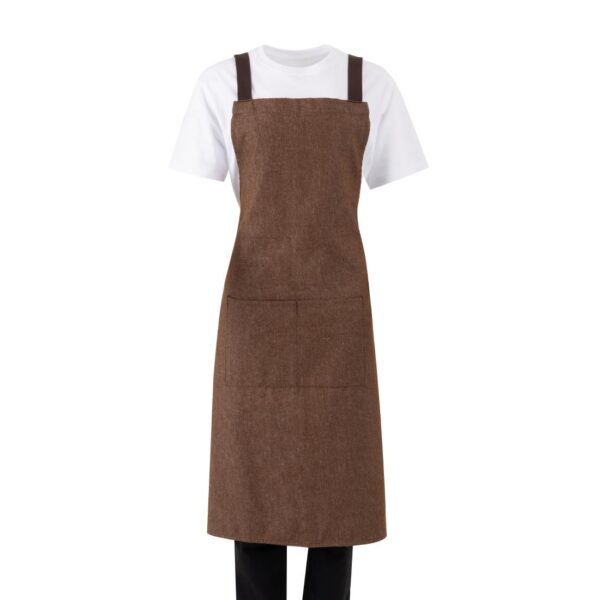 Southside X-Cross Back Bib Apron Denim Tan