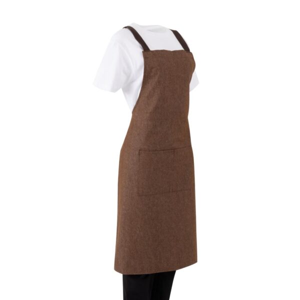 Southside X-Cross Back Bib Apron Denim Tan - Image 6