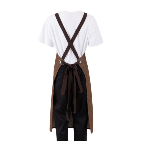 Southside X-Cross Back Bib Apron Denim Tan - Image 7