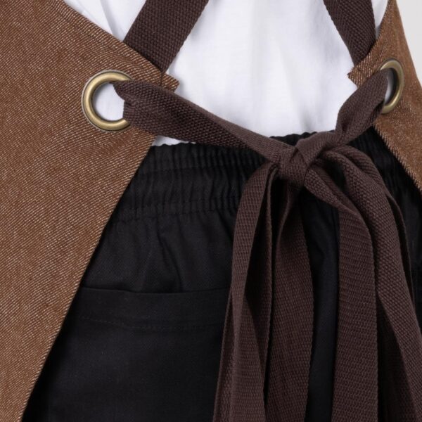 Southside X-Cross Back Bib Apron Denim Tan - Image 11