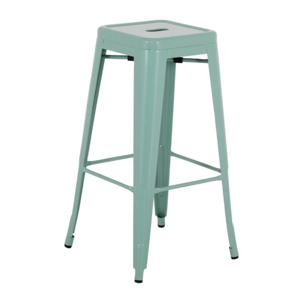 Bolero Bistro Metal High Stools Olive Green (4 Pack)