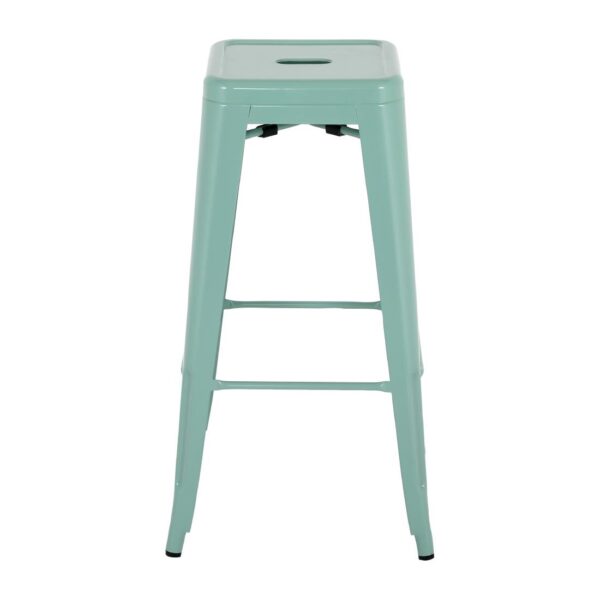 Bolero Bistro Metal High Stools Olive Green (4 Pack) - Image 4