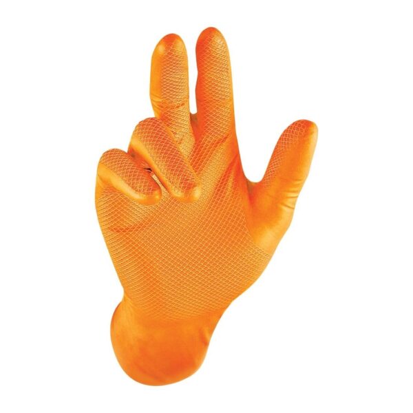 Grippaz HD Nitrile Powder-Free Disposable Gloves Orange (50 Pack)
