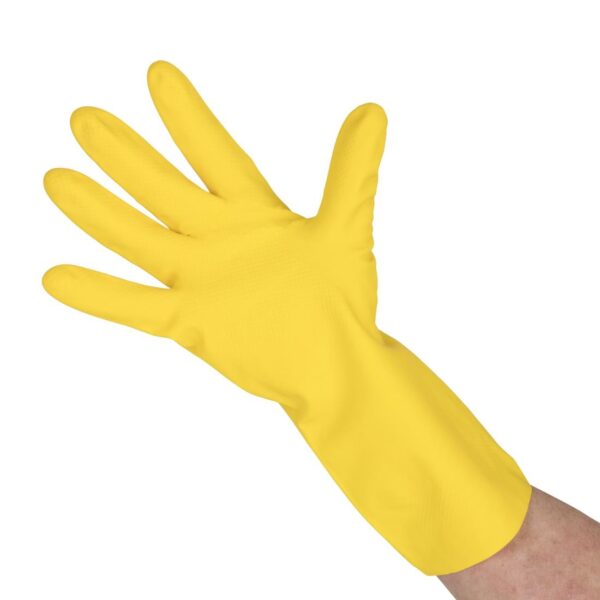 Ansell AlphaTec 87-190 Econohands Rubber Gloves Yellow (12 Pack)