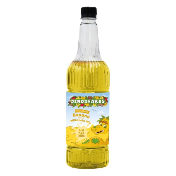Dinoshakes Sugar Free Banana Milkshake Mix 1Ltr