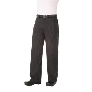 Chef Works Unisex Executive Chefs Trousers Black and Grey Stripe