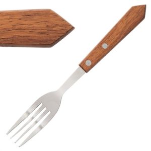 Olympia Steak Forks Wooden Handle (Pack of 12)