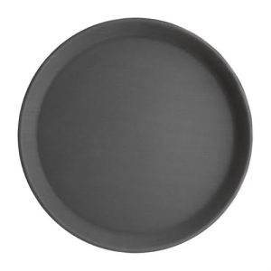 Kristallon Polypropylene Round Non-Slip Tray Black