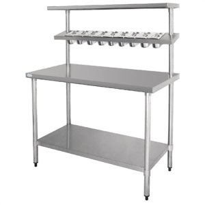 Vogue Stainless Steel Prep Station With Gantry 600(D)mm