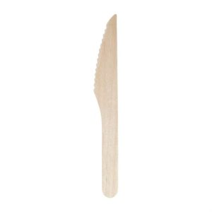 Fiesta Green Biodegradable Disposable Wooden Knives (Pack of 100)