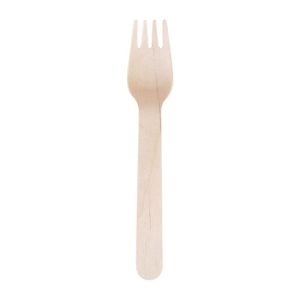 Fiesta Green Biodegradable Disposable Wooden Forks (Pack of 100)