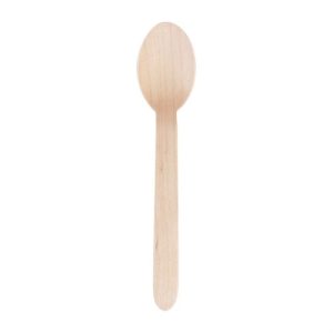 Fiesta Green Biodegradable Disposable Wooden Dessert Spoons