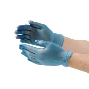 Vogue Powder Free Blue Vinyl Gloves