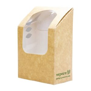 Vegware Compostable Kraft Tortilla Wrap Cartons With PLA Window