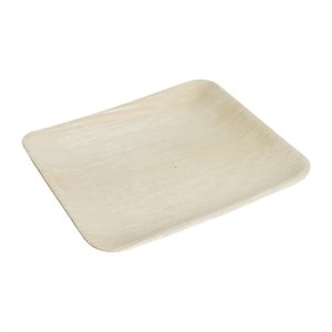 Fiesta Green Biodegradable Palm Leaf Square Plates 200mm (Pack of 100)