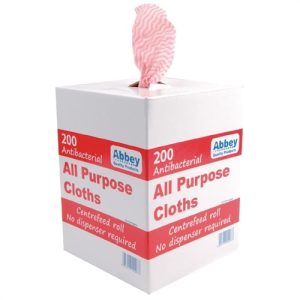 Jantex All-Purpose Antibacterial Cleaning Cloths Red (200 Pack)