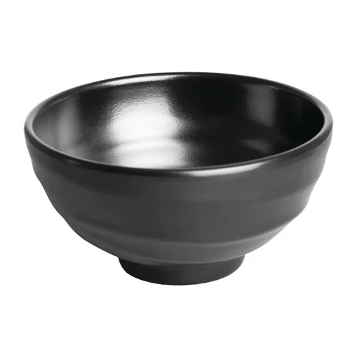 Kristallon Fusion Melamine Rice Bowls Black 114mm (Pack of 6)