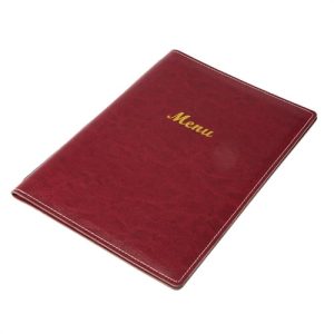 Olympia Faux Leather Menu Cover Burgundy