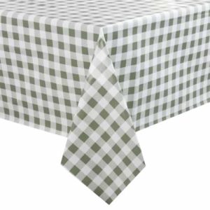 PVC Chequered Tablecloth Green