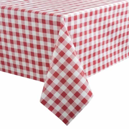 PVC Chequered Tablecloth Red