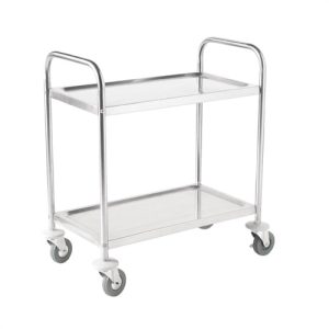 Vogue Stainless Steel 2 Tier Clearing Trolley Small