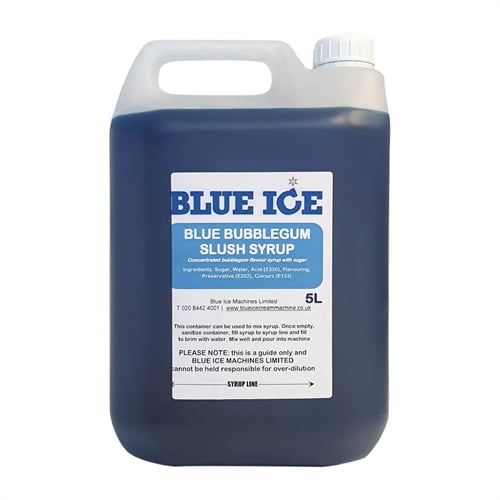 Blue Ice Slush Syrup Blue Bubble Gum 5Ltr (8 Pack)