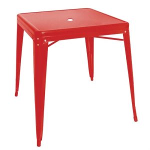 Bolero Bistro Square Steel Table Red 815mm