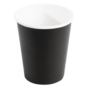 Fiesta Single Wall Takeaway Coffee Cups Black 225ml / 8oz