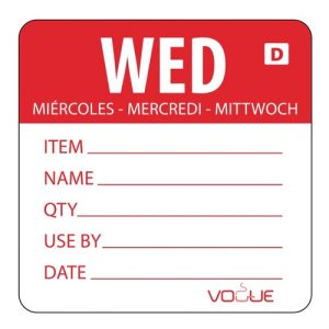 Vogue Dissolvable Day of the Week Labels Wednesday (Pack of 250)