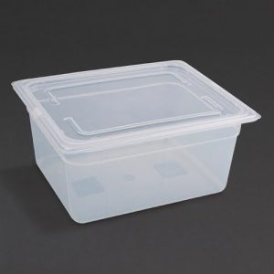 Vogue Polypropylene 1/2 Gastronorm Container with Lid 150mm