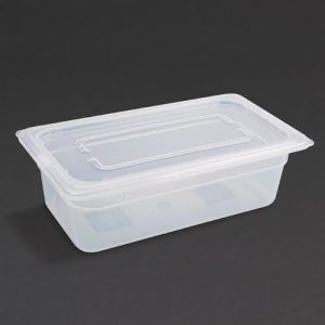 Vogue Polypropylene 1/3 Gastronorm Container with Lid 100mm