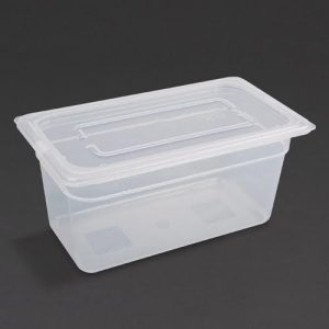 Vogue Polypropylene 1/3 Gastronorm Container with Lid 150mm