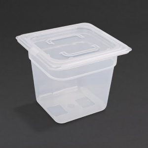 Vogue Polypropylene 1/6 Gastronorm Container with Lid 150mm