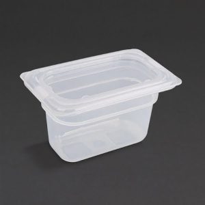 Vogue Polypropylene 1/9 Gastronorm Container with Lid 100mm