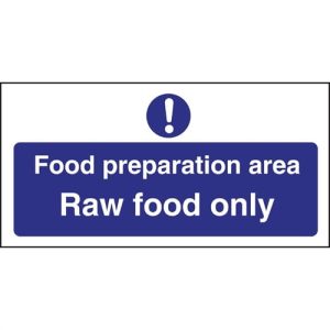 Vogue Food Preparation Area Raw Food Only Sign
