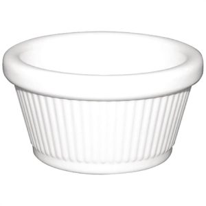 Kristallon Melamine Fluted Ramekins White 89mm (Pack of 12)