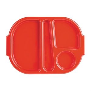 Kristallon Polycarbonate Compartment Food Trays Red